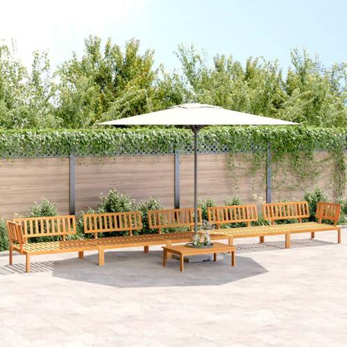 Ziaphsol Salon Palette de Jardin modulable 6 pcs en Bois d'acacia Massif, canapé d'angle, Banquette, Sofa, Chaise Longue, Table 100 x 60 x 30 cm pour terrasse, Balcon, Patio et Jardin