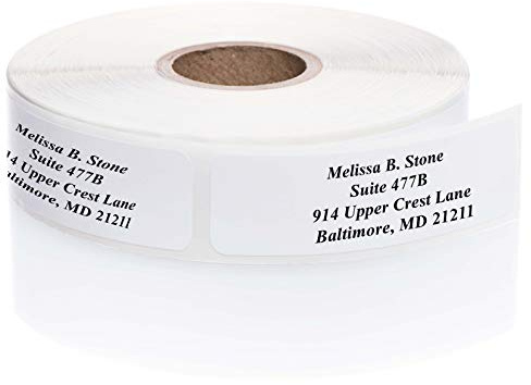 White Personalized Return Address Labels Without Dispenser - Roll of 250 Custom Stickers