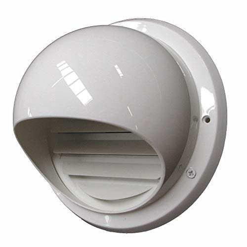 Cappa aspirante a sfera in plastica bianca, protezione dagli insetti, protezione dalle intemperie, griglia di ventilazione per facciate, griglia di ventilazione esterna, Bianco