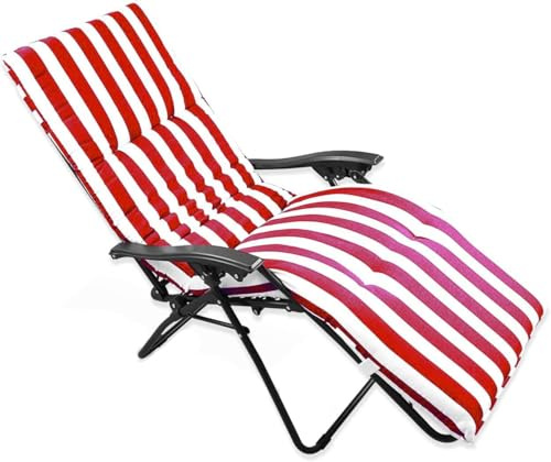 VIGIVISION Coussin pour Chaise Longue. Matelas pour Chaise Longue Acollé Dimensions 180 x 55 x 5 cm (Rouge)