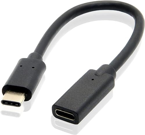 USB C Extension Cable 0.6FT, USB Type-C 3.1 Gen2 Male to Female Extender Cord, 4K Video/10Gbps Data/100W Fast Charging USB-C Extension Wire Lead for iPhone 15/16 Series, iPad Pro, MacBook Pro, More