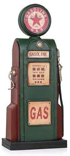 Moritz Blech-Deko Spardose Zapfsäule Gasoline grün rot Blechdekoration Blechmodell Modellauto Retro Sammlerstück Vintage Deko Nostalgie Antik Style