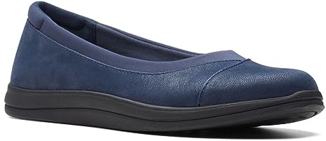 Clarks Breeze Ayla, Zapatos Tipo Ballet Mujer, Azul Marino Sintético, 9 US