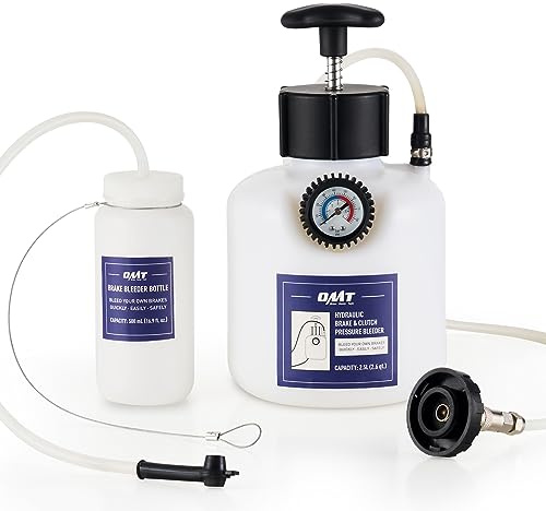 Orion Motor Tech Pressure Bleeder, 2.5L Brake Pressure Bleeder with 50.7mm Adapter, 2.6qt Manual Power Brake Bleeder with 500mL Brake Bleeder Bottle Compatible with Ford Subaru Nissan Infinity