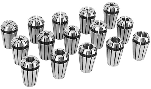 SILIVN 15pcs ER11 Spring Collet Set for CNC Engraving Machine and Milling Lathe Tool Workholding Engraving Collets including 1mm-7mm,1/4,1/8