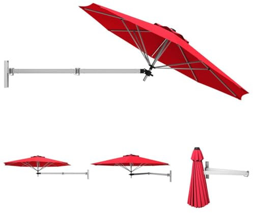 TANGZON Wall Mounted Garden Parasol with Tilting Arm