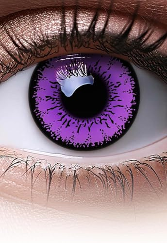 MeralenS Lenti a Contatto Colorate Purple Flower Viola - Heroes Of Cosplay - ideali per Manga Anime Sharingan Halloween – Lenti giornaliere - 1 Coppia senza correzione