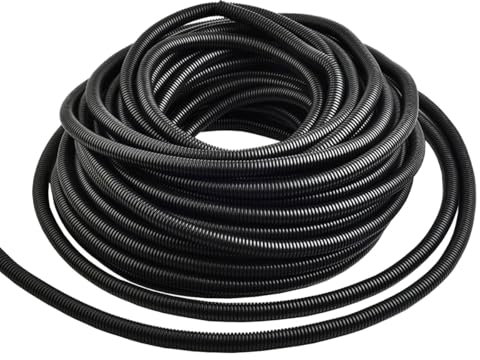 MOCNT Tubo Corrugado Coche Flexible Alambre Tubo Corrugado Cerrado Organizador de Cable Conducto Funda Cables Gestión Protección Manguera Exterior 7mm Longitud 5Metros