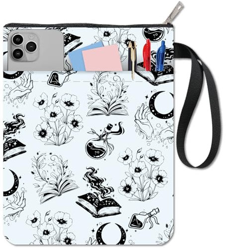 craspire Buchhülle Mit Blumenmotiv Zauberbuch Buchumschläge Hexenhand Buchschutz Für Taschenbücher Waschbarer Buchumschlag Aus Stoff Mit Reißverschluss Und Zusätzlicher Ärmeltasche Für Buchliebhaber