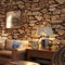 Beswitory 3D Effect Stone Texture Wallpaper Roll - Non-Woven Retro Decoration for Bedroom, TV Wall, Living Room - Realistic Rustic Modern Accent
