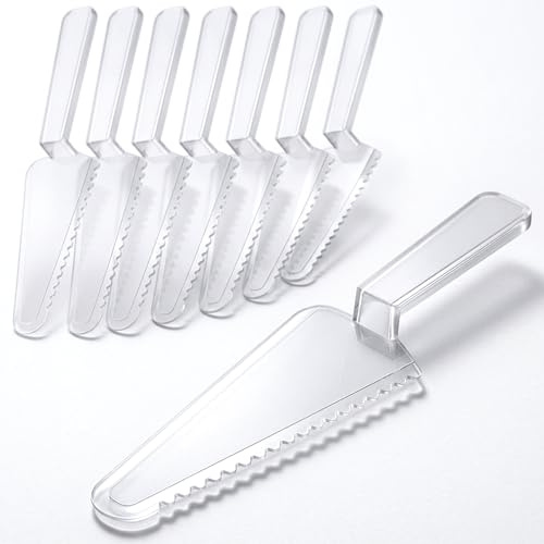 Yaure Joy 6 Pcs Disposable Plastic Cake Cutter Cake Pie Server Cutter Slicer Pizza Pastry Slicer for Kitchen Wedding Buffet