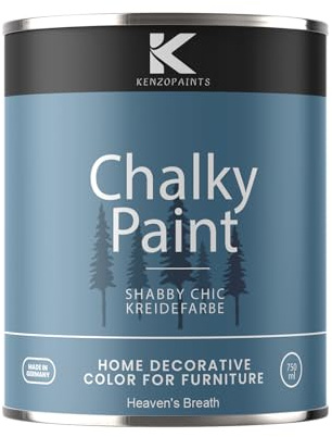 Contura KenzoPaints Kreidefarbe Möbel Farbe 750ml. Trend Farbtöne 2025 Möbellack Holz- Lack Shabby Chic Matt (Heaven`s Breath, 750ml.)