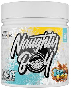 Naughty Boy Menace V2 Pre Workout - AI Powered Pre Workout Powder for Men & Women | Best Pre-Workout Energy Drink Supplements | Peptipump, Citrulline, Beta Alanine | 60 Servings | Fizzy Cola Bottles