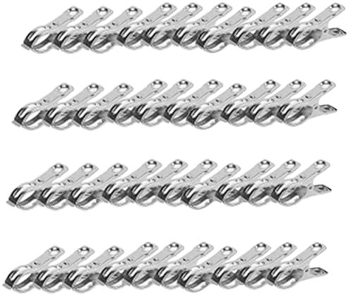 Pqahffowr 40 pinzas de jardín plateadas resistentes para diferentes usos en invernadero y jardinería.