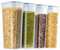 Cereal Storage Container Sets Airtight Dry Food Dispenser Containers Stackable Kitchen Storage Boxes Plastic Pantry Organization with Lock Lids Leakproof for Flour Sugar Pasta (Clear, 4 x 2.8L)