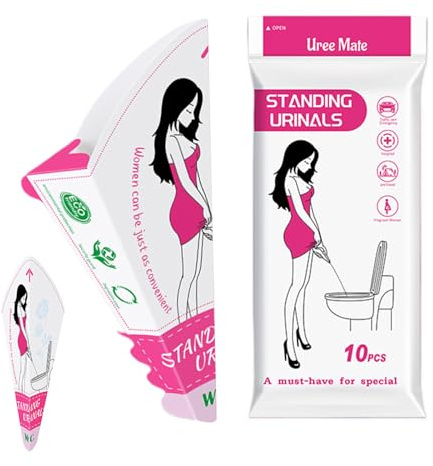 40 Pezzi Urinella per Donne, Pieghevole Imbuto per Donna, in Piedi Donna, Imbuto Urinario Femminile, Orinatoio Portatile per Donne Viaggi e Campeggio, Escursioni, Attività All'aperto