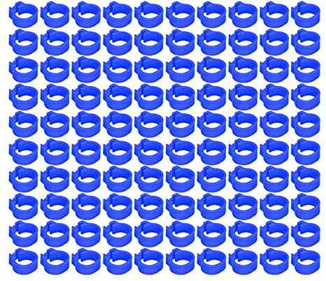 Yechiry Fournitures pour Pigeons, 100 Pièces, Anneaux D'identification en Plastique Léger, Faciles à Utiliser pour le Soin des Pigeons, 8mm (bleu foncé)