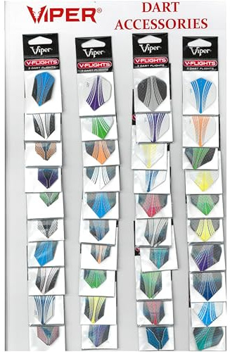 Viper by GLD Products Assorted Dimplex Dart Flights on Display Card: 40 Sets of Mixed (Standard and Slim) Flights, 120 Pieces,One Size,30-9099-01