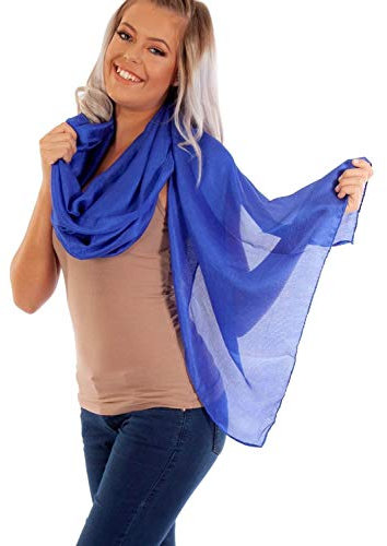 DOLCE ABBRACCIO by RiemTEX ® Schal Damen PRIMA DONNA Stola Tuch aus Wildseide in edlem Blau Tücher in 31 Unifarben Halstücher Seidentuch Schals Damen Halstuch Seidenschal (Königsblau)