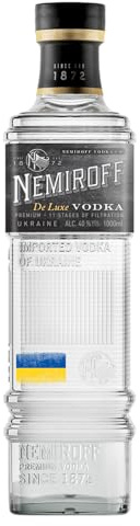 Nemiroff De Luxe Vodka 1L | Award-Winning made from Natural Ingredients | Lux-class Grain Alcohol | 40% vol