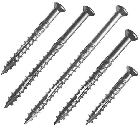 500 Stück Terrassenschrauben 5x80 Edelstahl C1 (AISI 410) TX25 - Terrassenbauschrauben Edelstahl mit Cut-Spitze und Schneidkerbe