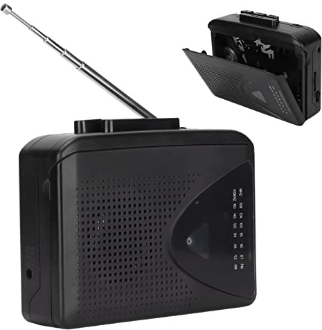 Tragbarer Kassettenspieler, UKW-MW-Radio, Kompakter Stereo-Kassettenspieler, Multifunktionaler Kassettenspieler Im Klassischen Stil mit Eingebautem Lautsprecher, mit 3,5-mm-Buchse
