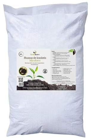 Humus de lombriz MicoForce 40L. Enriquecido con microorganismos beneficiosos. Estimula el desarrollo radicular y protege el cultivo. Abono natural y ecológico para tus plantas