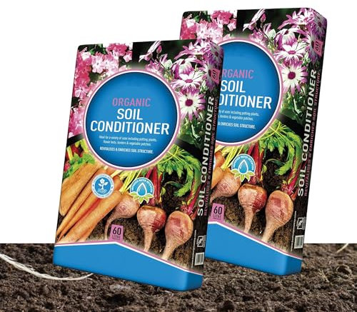 60 Litres Outdoor Soil Conditioner Compost Soil Organic Garden Compost Bags Ideal For Planting, Flower Beds, Sowing Baskets & Tubs (1 Bag (60 Litres))