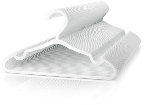 VILICK Plastic Kids Hangers - 50 Pack Non-Slip Baby Clothes Hangers for Closet, Toddler & Newborn Clothing Pants, Skirts, Coats (White)