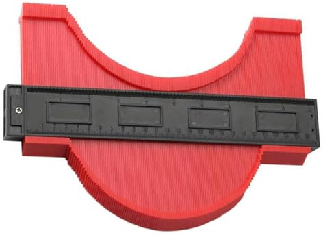 Contour Gauge Profile Tool 6 Inch/14cm, Profile Gauge Duplicator Marking Gauge Woodworking Tool, Laminate Flooring Tools, Precise Copy Irregular Shape Tool(Red)