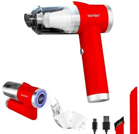 Vortex Aspirateur à Main sans Fil Pliable LED Crc90 Rouge