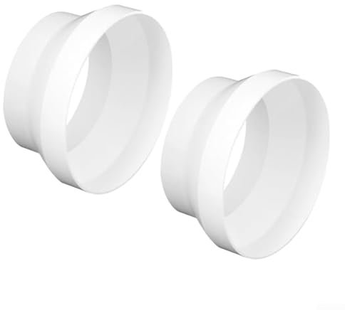 2 reductores de conductos redondos, reductores de plástico ABS, reductor de conducto de ventilación, junta reductora de tubo de humo, anillo reductor de conversión de tubería