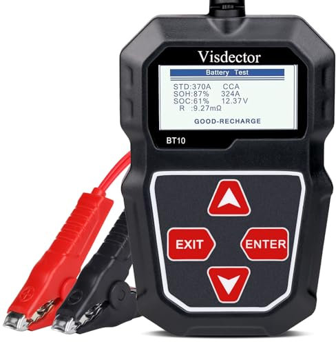 Visdector BT10 Car Battery Tester 12V 100-2000 CCA Digital Battery Load Tester, Automotive Alternator Starter Tester, Auto Battery Analyzer for Car, SUV, Light Truck, Boat