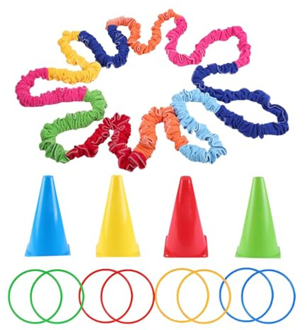 Cooperative Stretchy Band, Motor Coordination Activities, Multi Sizes Portable Teamwork Resistant Loop for Motor Skill Development, 5.12x5.12x7.09 Inches