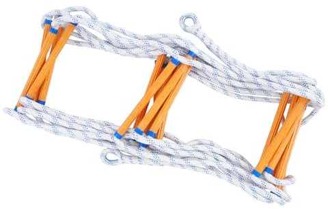 Scala antincendio, 10 m, 100 kg, con guanti e moschettoni e viti di espansione, scala per adulti e bambini, adatta per la maggior parte delle finestre, balconi, ringhiere