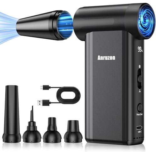 Elektrische Staubgebläse Druckluftspray für PC Reinigungsset, 300000 RPM Compressed Air Duster, 8-Gang Air Duster Luftdruckspray mit 7600mah Akku, Tastatur Reinigung für PC, Elektronik, Sofa, Auto