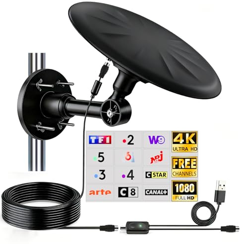 CSUXYD Antenne TV Exterieure Puissante DVB-T/DVB-T2, Antennes TNT Exterieur