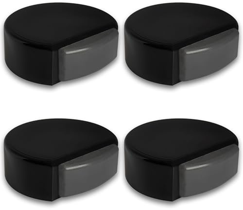 Topes Para Puertas De Suelo Adhesivos Negros Pack 4 – Tope Puerta Autoadhesivo Antigolpes Negro – Topes Puertas Suelo Resistente Para Hogar, Oficina Y Pared - Topes De Puerta (Negros)