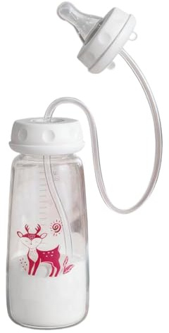Biberón Manos Libres, 240ML Biberón Leche Bebé Con Pajita Chupete, Alimentador Bebés Anticólicos Contenedor, Biberones Agua Bebé Autoalimentables Vaso Sorber, Para Alimentación Bebés