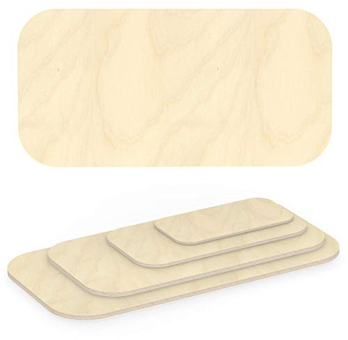 AUPROTEC Panneau de Contreplaqué 24mm rectangulaire 1000mm x 400mm Panneaux de Bouleau 40cm-200cm au choix Radius angulaire 100mm Coupe du Bois Massif de qualité haut Plateau de Table