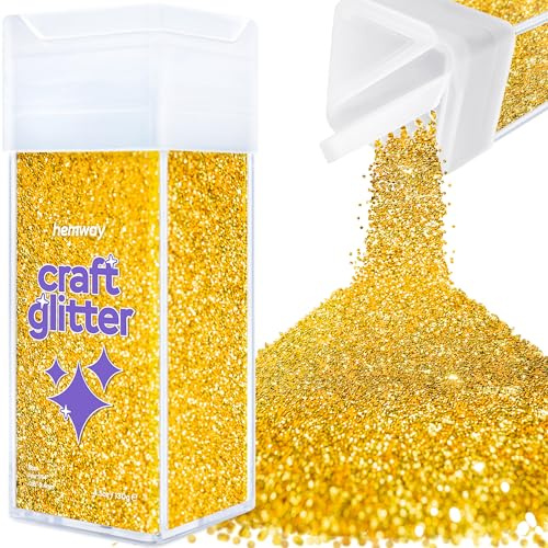 Hemway Craft Glitter Shaker Gold 130g Fine | for Resin & Epoxy Crafts, Christmas Art Supplies, Nail, Body, Face, Eye, Festival, Crafting, Slime, Sparkle