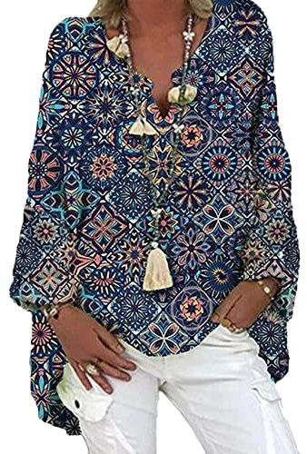 WAEKQIANG Camicia Ampia da Donna, Camicia Casual, Camicetta Tinta Unita A Maniche Lunghe, Camicia Irregolare con Stampa Scollo A V Primaverile, Camicetta Oversize retrò da Donna