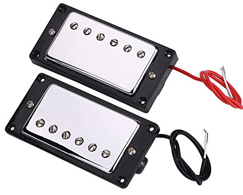 Bridge and Neck Chrome Humbucker Pickup Set med Monteringsskruvar för LP-gitarrer
