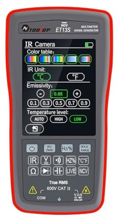 ET13S 2-in-1-Wärmebildkamera-Multimeter, 192 x 192 IR-Auflösung, 10.000 Zählungen, Multimeter, 2,8-Zoll-Touchscreen, -20 °C bis 550 °C, Temperaturmessung, IR-Kamera mit automatischem Test,