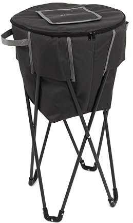 Hi-Gear 45 Litre Cooler Stand with Robust Steel Frame, Lightweight, Waterproof, Portable, Insulated, Foldable, Soft Cool Box, Cooler for Food & Drinks, Camping, Picnics, Festivals, BBQs, Beach (Black)