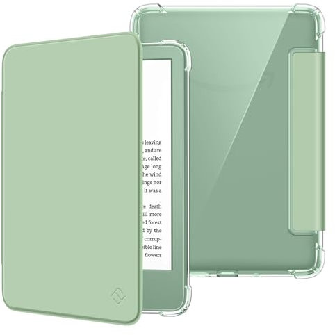 Fintie Hülle für 6 Kindle (11. Generation) – 2024/2022, Clear Weich TPU Schutzhülle mit Auto Sleep/Wake für 6 Zoll Kindle Basic 2024, Agavengrün