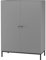 Highboard >Lykke< Highboard Lykke ? Modernes Highboard in Grau mit 2 Türen, 1 Fach, schwarzem Metallknopfgriff, 4 schwarzen Metallfüßen, mattierte Oberfläche, inklusive Aufbauanleitung für Wohnzimmer.