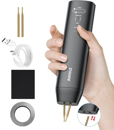 Punktschweißgerät für Akkus, AWithZ Punktschweißgerät H1,mit Ersatzschweißnadel,Automatischer und manueller Modus für DIY,18650 akku reparatur