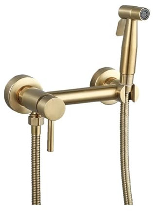 Faucet Rostfritt stål Bidetkran Hygienisk duschbidsprutning kall varmvatten bärbar bidet toalett duschbidetter (borstat guld) water-tap