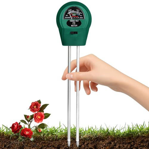 GeeRic Medidor de Humedad del Suelo, Medidor de Humedad/luz/pH del Suelo, Preciso Probador de Humedad de Agricultura/Jardín para Plantas de Interior y Exterior No Se Necesitan Baterías